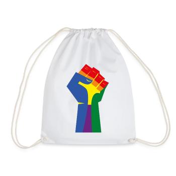 Die erhobene Faust (Regenbogenfarben) - Turnbeutel - Weiß - Vorne