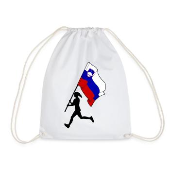 Drapeau Slovénie femme courant - Sac de sport léger - blanc - Devant