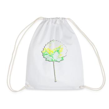 Vert arbre - Feuille ronde - Nature - Sac de sport léger - blanc - Devant