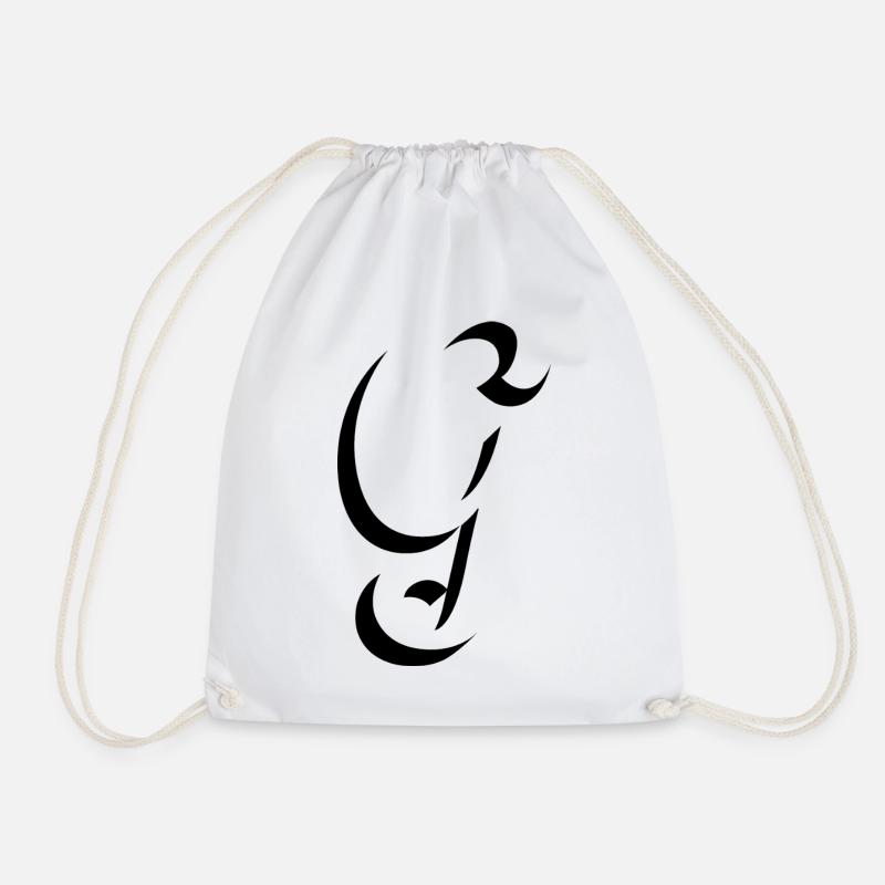 Letter G, name, the letter G - Drawstring Bag - white