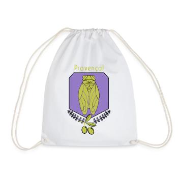 Provençal cicada with olives - Drawstring Bag - white - Front