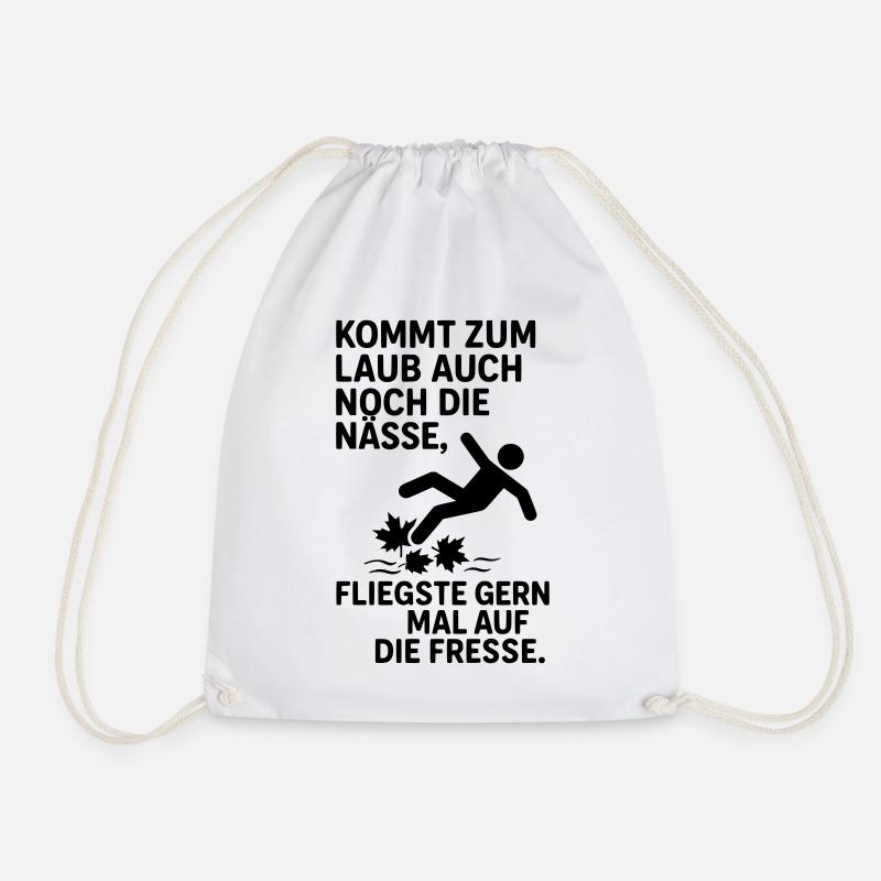 laub nässe herbst spruch - Turnbeutel - Weiß
