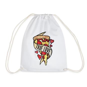 Cœurs de pizza True Love - Sac de sport léger - blanc - Devant