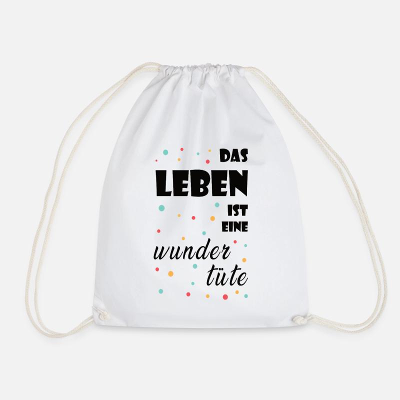 Life is a grab bag - Drawstring Bag - white