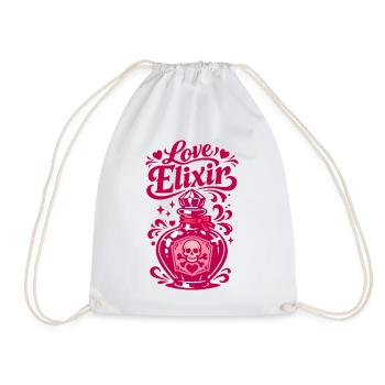 Love Elixir Heart Bottle | Valentine's Day - Drawstring Bag - white - Front