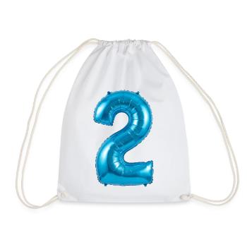 2. Geburtstag, zweiter Geburtstag  Ballon Helium - Turnbeutel - Weiß - Vorne