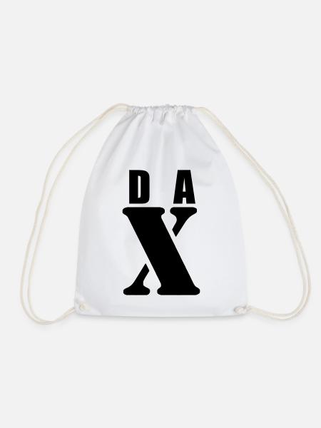 Dax – First Name Design | Minimal Typography - Turnbeutel - Weiß
