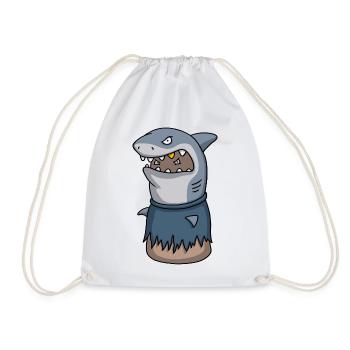 Sharkov – Cartoon Thumb Character - Drawstring Bag - white - Front