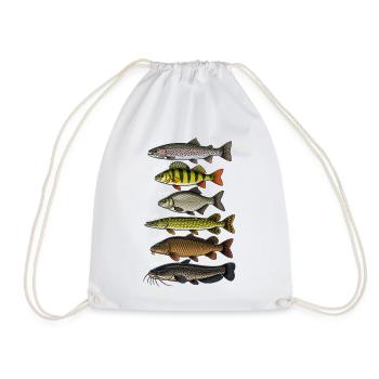 Fischarten Angler Design Fische angeln - Turnbeutel - Weiß - Vorne
