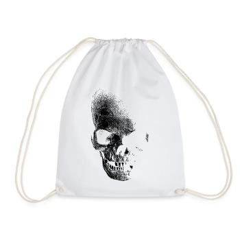 skull totenkopf pirat - Drawstring Bag - white - Front