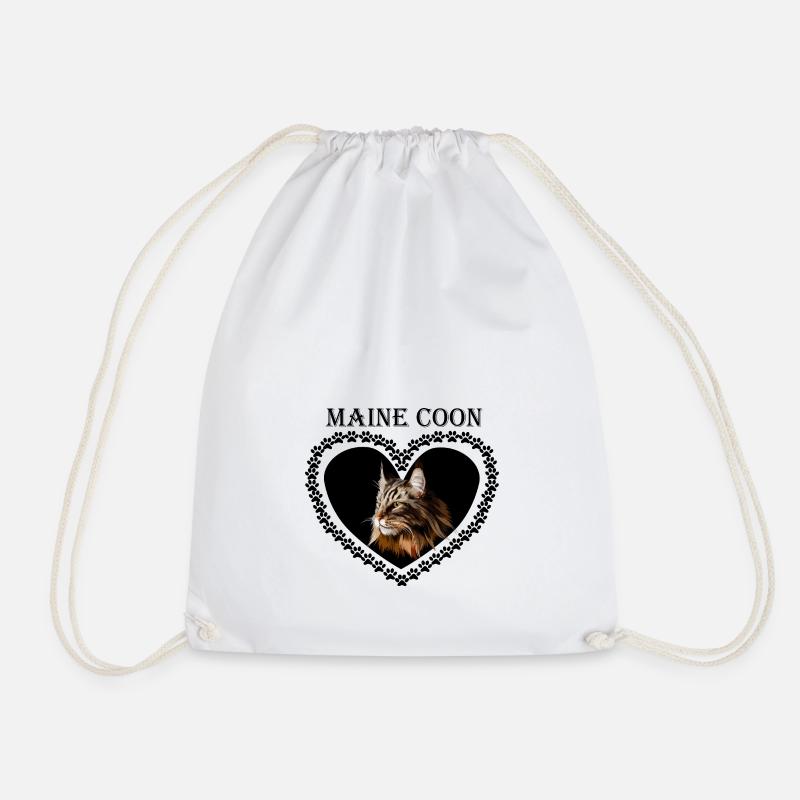 Cats Love Maine Coon - Drawstring Bag - white