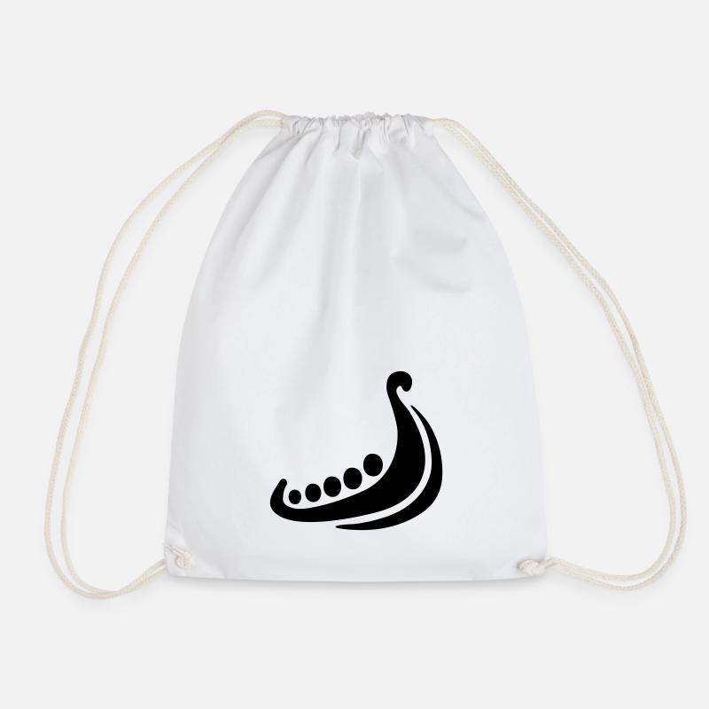 viking ship small - Drawstring Bag - white