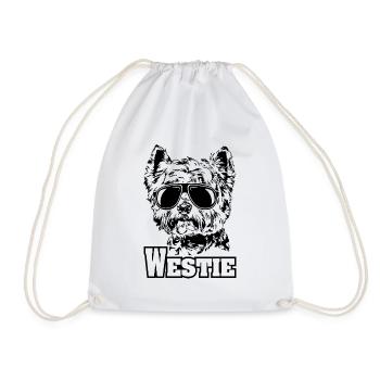 WESTIE cool lunettes de soleil chiens chien - Sac de sport léger - blanc - Devant