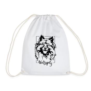 Wolfsspitz Keeshond Dog Portrait Dogs Wilsigns - Drawstring Bag - white - Front