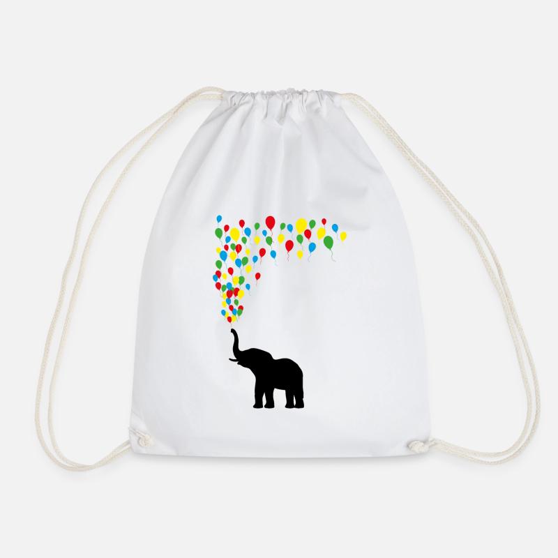 Elefant Luftballon Freude Spiel Spass Geschenk - Turnbeutel - Weiß