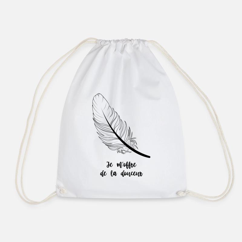I treat myself to softness - Drawstring Bag - white