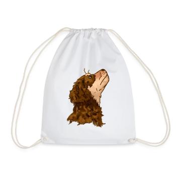 Cute dog - Drawstring Bag - white - Front