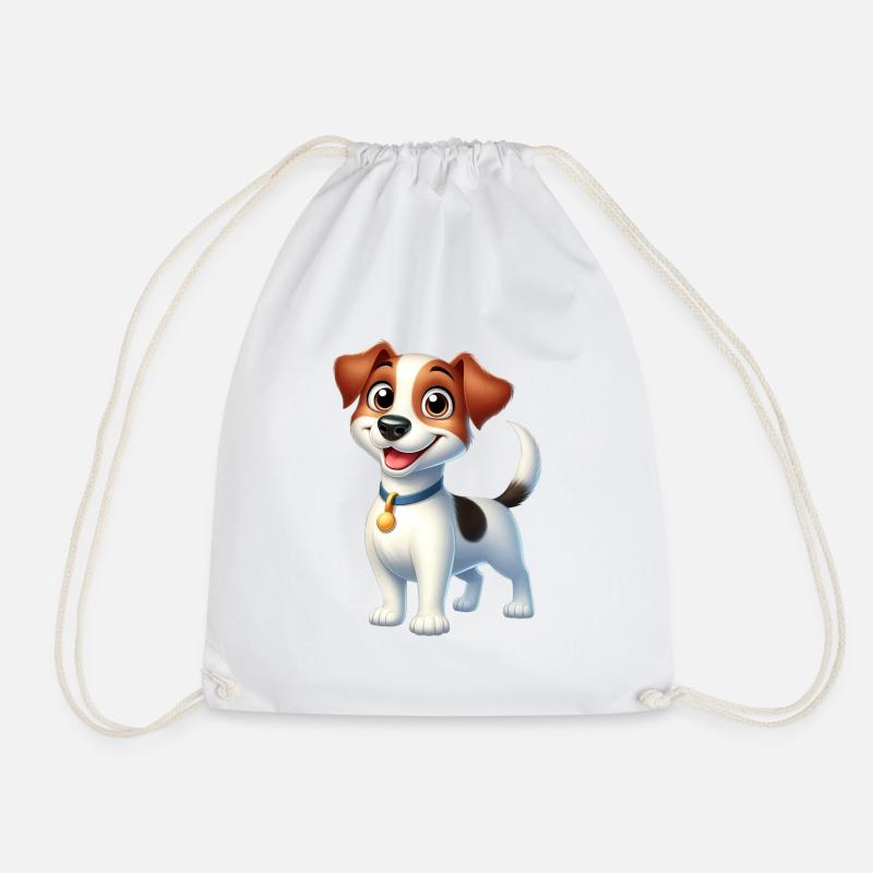 jack russel - Drawstring Bag - white