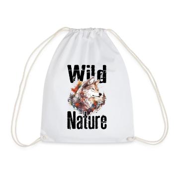 Loup Nature sauvage Wolf’s Head Wilderness Forest Trees - Sac de sport léger - blanc - Devant