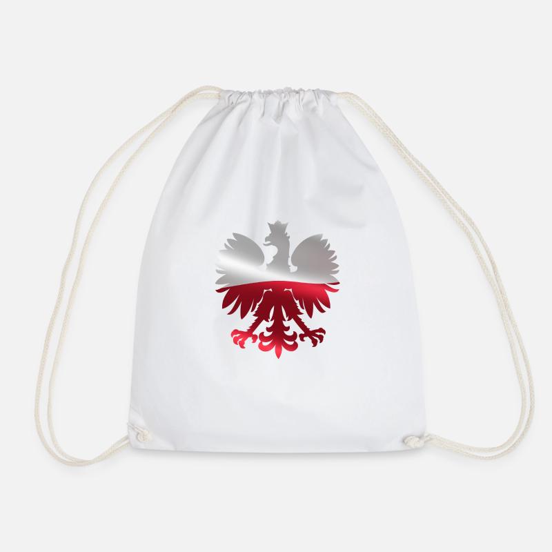 Polish eagle | Poland Polska flag gift - Drawstring Bag - white
