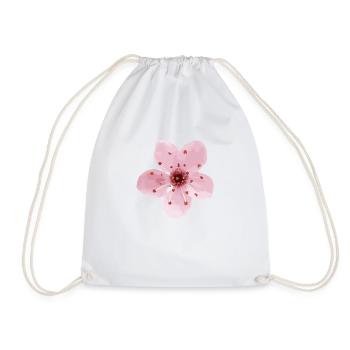 cherry blossom - Drawstring Bag - white - Front