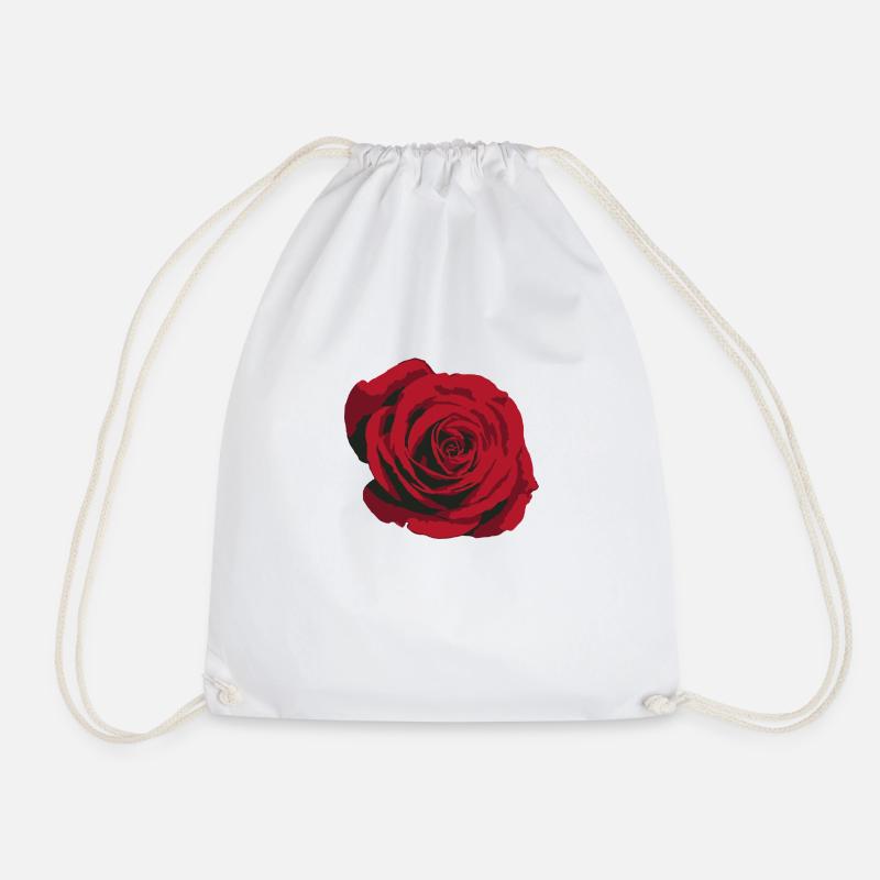 rose - Drawstring Bag - white