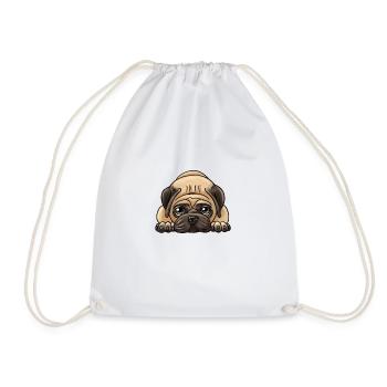 Mops - Turnbeutel - Weiß - Vorne