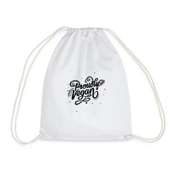 Proudly Vegan Vintage Type - Turnbeutel - Weiß - Vorne