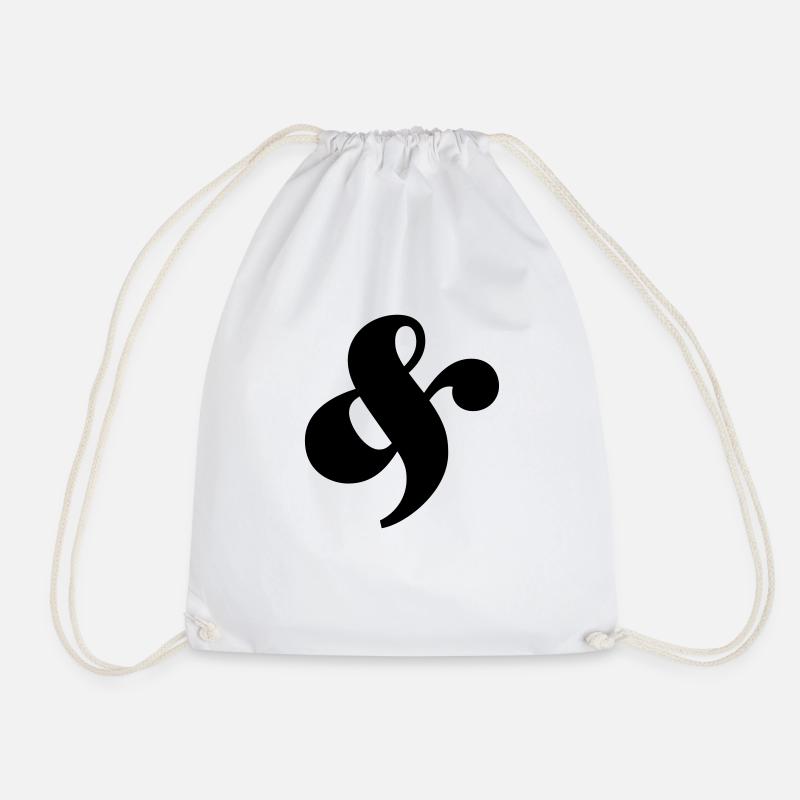 Ampersand - Drawstring Bag - white