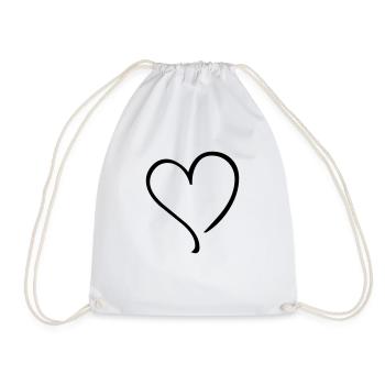 heart - Drawstring Bag - white - Front