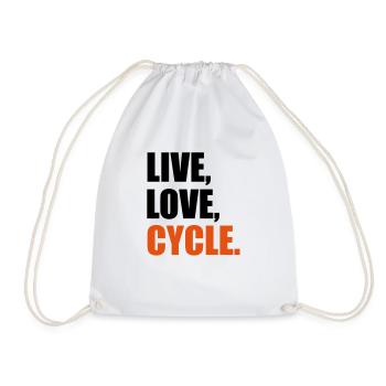 cycling - Drawstring Bag - white - Front