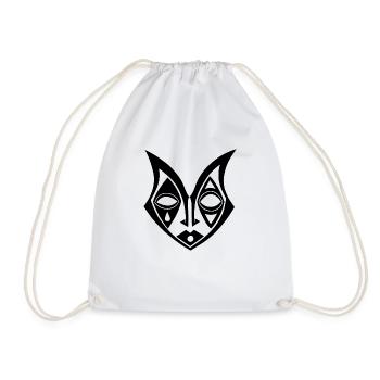 Maske Totem Harlekin Joker Spiel Karte Schwarz - Turnbeutel - Weiß - Vorne