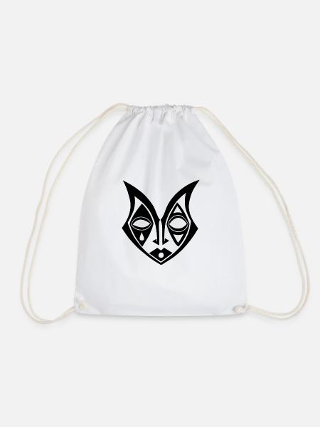 Maske Totem Harlekin Joker Spiel Karte Schwarz - Turnbeutel - Weiß