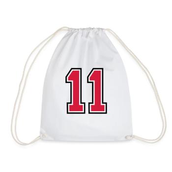 11 sports jersey football number - Turnbeutel - Weiß - Vorne