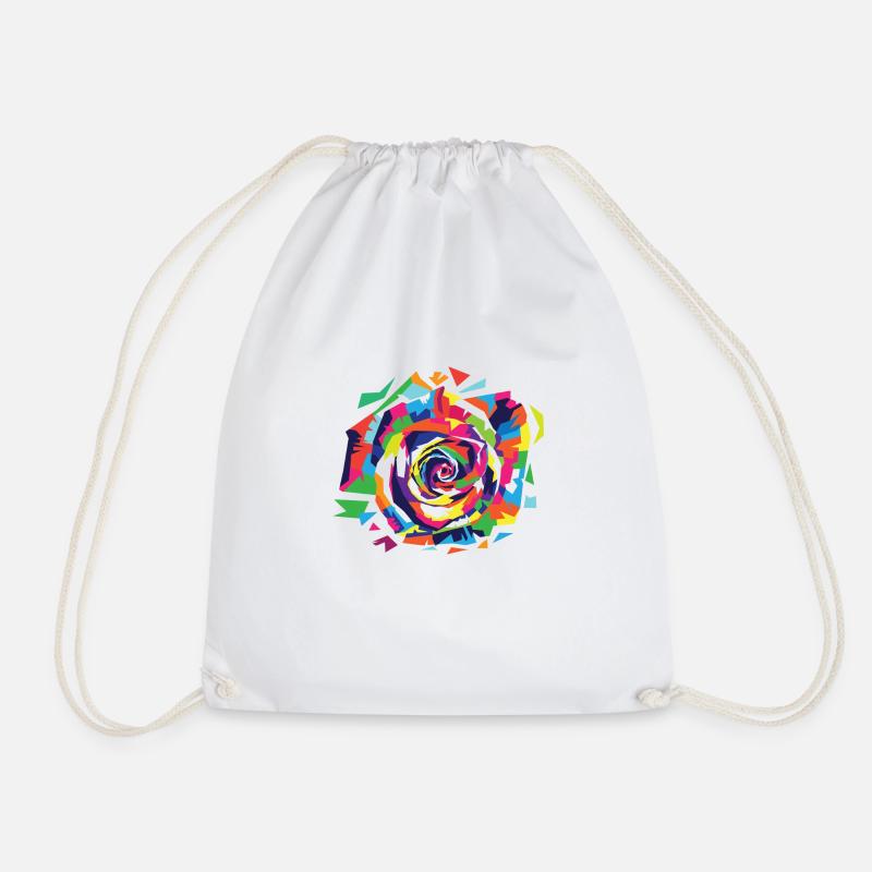 Abstract flower - Drawstring Bag - white