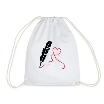 feder_love_2 - Drawstring Bag - white - Front
