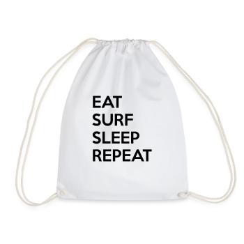 Eat surf sleep repeat - Turnbeutel - Weiß - Vorne