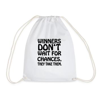 winners_dont_wait1 - Turnbeutel - Weiß - Vorne