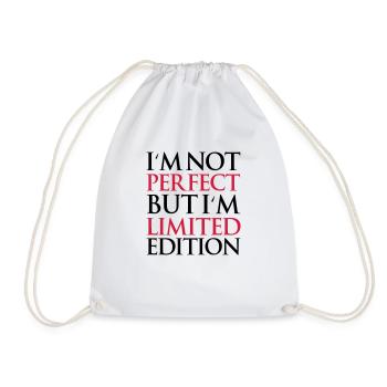 not_perfect_but_limited_edition - Drawstring Bag - white - Front