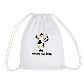 You are the Best cow - Drawstring Bag - white - Front