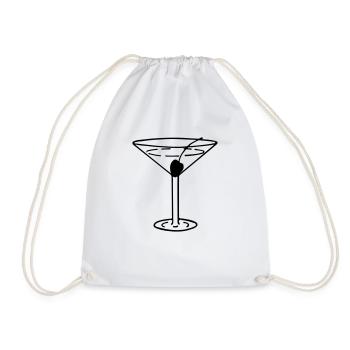 Martini mit Olive - Turnbeutel - Weiß - Vorne