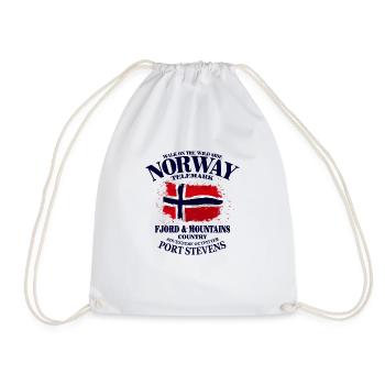 Telemark Norway - Vintage Flag - Turnbeutel - Weiß - Vorne