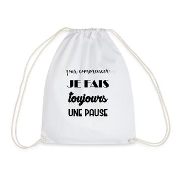 Pause Cool Détente Boulot Paresse Fainéant - Sac de sport léger - blanc - Devant