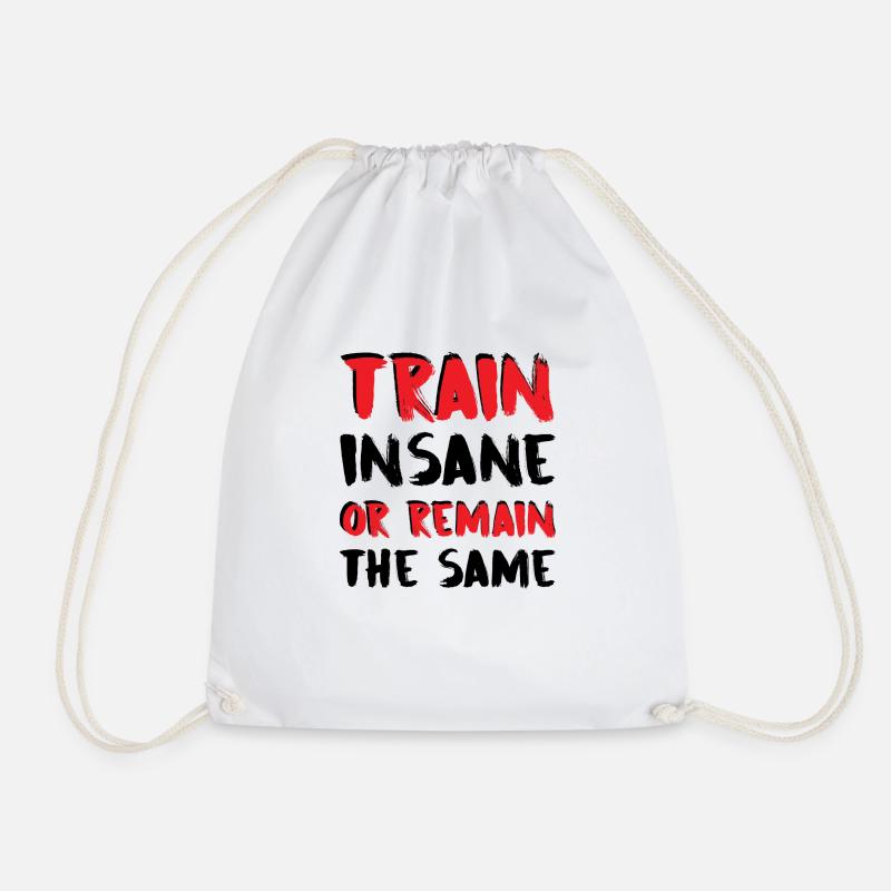 Train Insane - Drawstring Bag - white