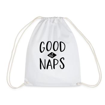 Good At Naps - Drawstring Bag - white - Front