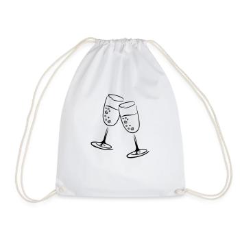 sekt glaeser illustration - Turnbeutel - Weiß - Vorne