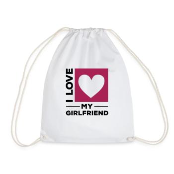 i love my girlfriend - Turnbeutel - Weiß - Vorne