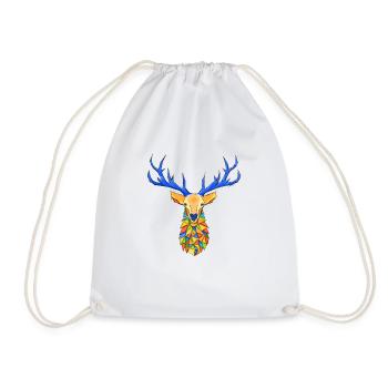 Colorful deer - Drawstring Bag - white - Front