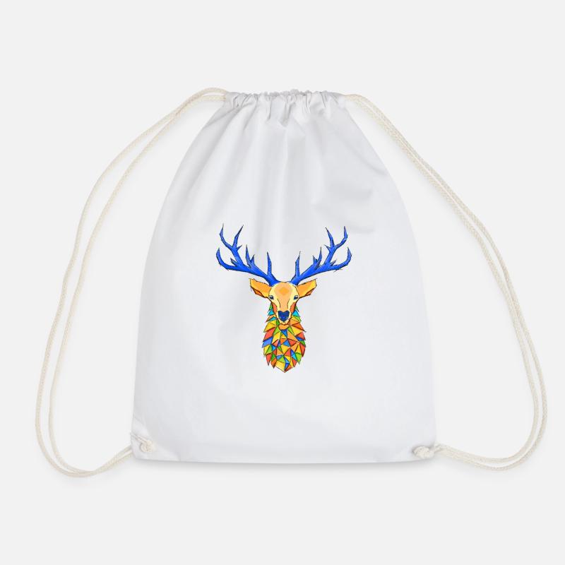 Colorful deer - Drawstring Bag - white