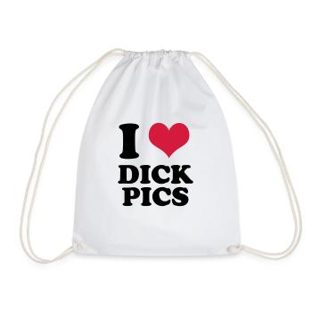 I Love Dick Pics - Drawstring Bag - white - Front